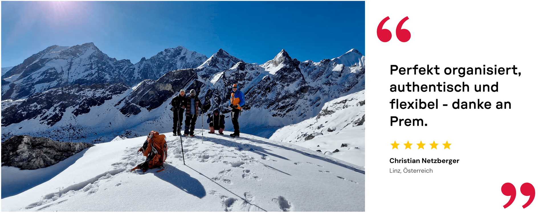 Nepal Himalayas Adventure - Testimonial Sektion