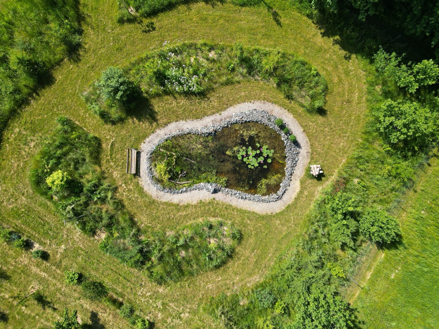 Aerial view of Lupinum's biodiversity-focused land in Austria's Mostviertel.