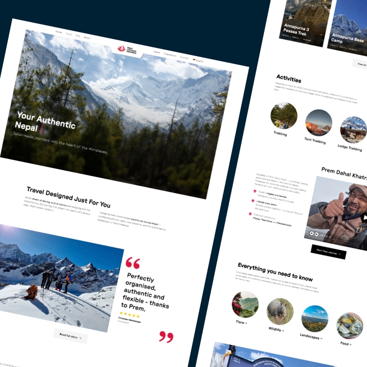 Website Design von Nepal Himalayas Adventure
